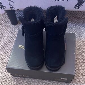 Style & Co. Women's Black Faux Fur Trim Boots
